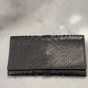 Black Python Satchel Wallet